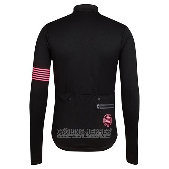 2019 Cycling Jersey Rapha Black Pink Long Sleeve And Bib Tight